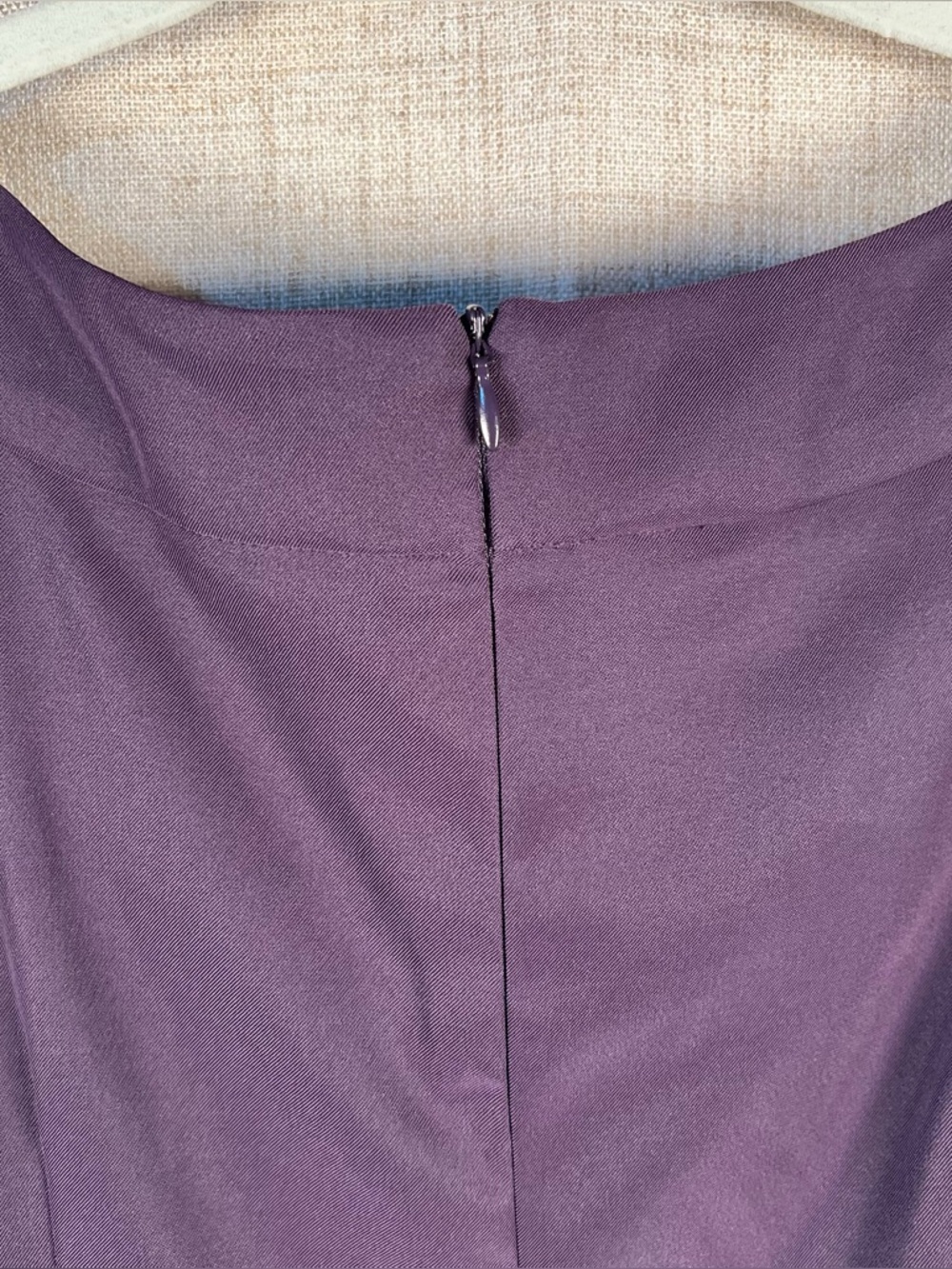 connected apparel Deep Plum Embellished Neckline Sheath Dress - Picture 7 of 12